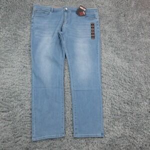Blu Rock Flex Jeans Mens 42x31 Light Wash Blue Straight Stretch Denim 43x31* NWT